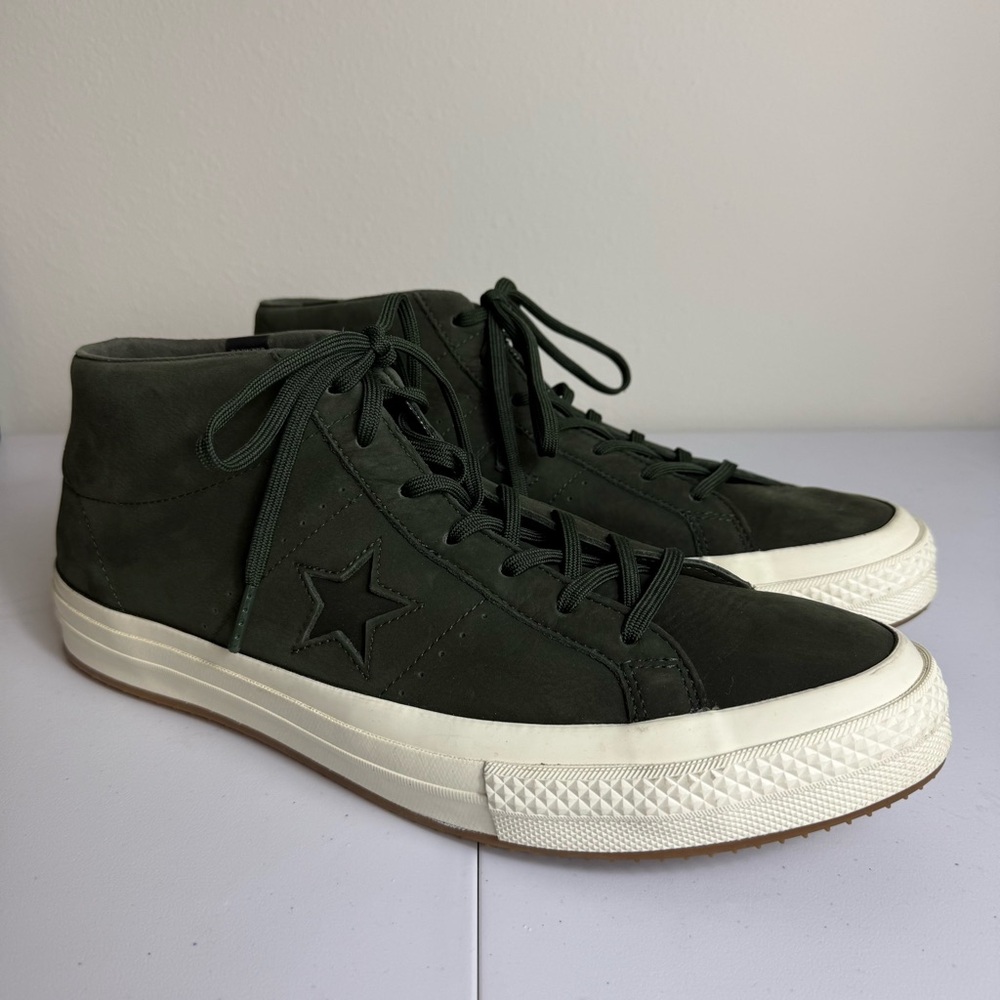 Converse Mens Sz 14 One Star Mid Counter Climate Sneakers Sequoia Egret Leather